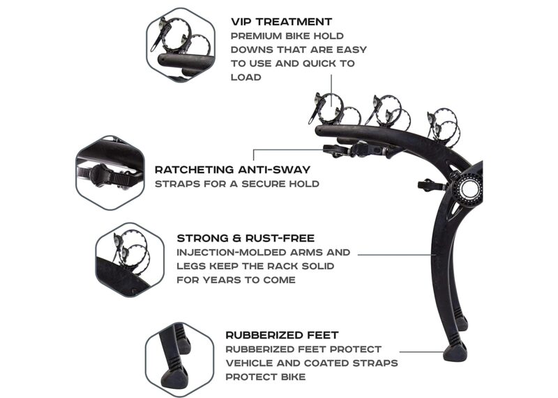 Bones EX 3- Bike Trunk Car Rack Excellent Quality - Image 3